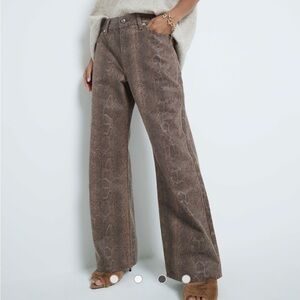 Asos River Island Snake Print Jean - Brown